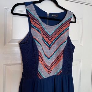 Printed Navy Dress